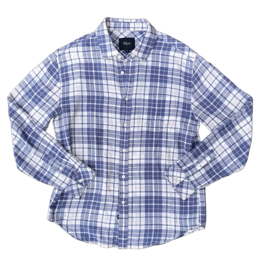 Rails Blue Plaid 100% Cotton Clean Girl Bohemian Grunge Button Down Shirt Medium
